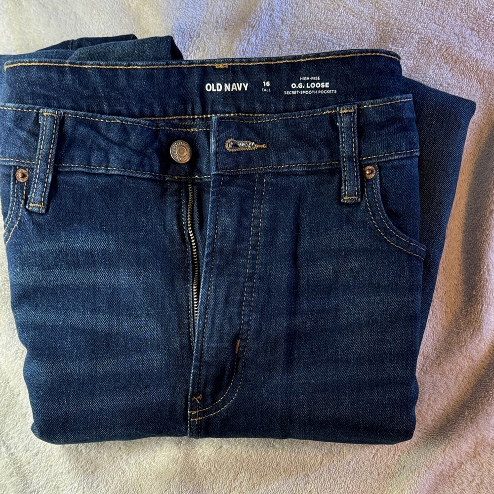 Old Navy Women's O.G. Loose Dark Blue Jeans
